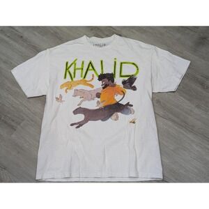 Khalid Shirt Mens XL White Free Spirit 2019 Tour Graphic Band Tee Double Sided
